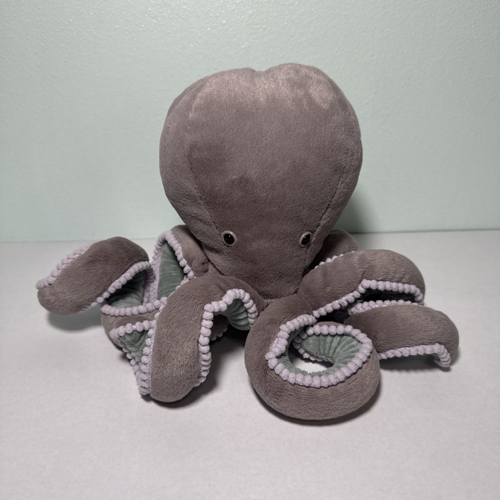 Jellycat Neo Octopus Plush Gray 12 Inch Stuffed Animal Toy Retired EUC Squid